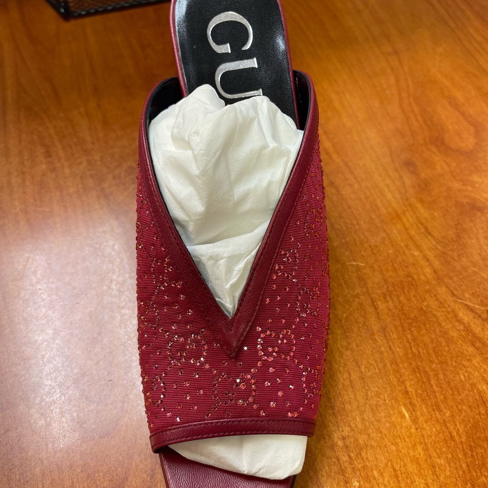 Gucci GG Crystal Pink Slide Sandals - Picture 2 of 8